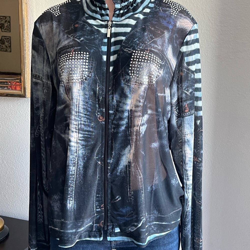 My Stuff Striped Zip-Up Jacket